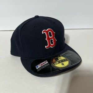 MLB Boston Red Sox New Era 59fifty Cloud Icon Navy Fitted Hat Size 8 NEW